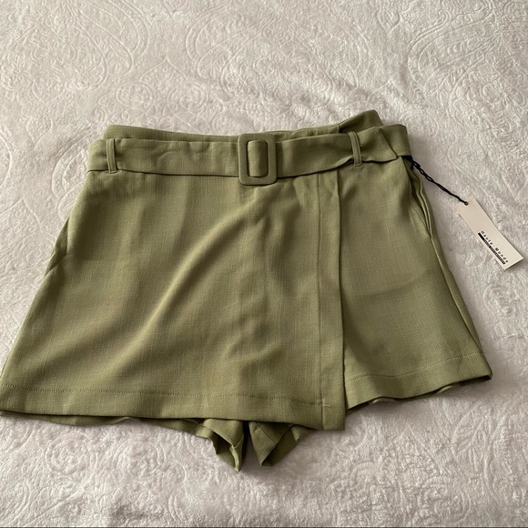 NWT Haute Monde Green Belted Skort - Picture 10 of 12
